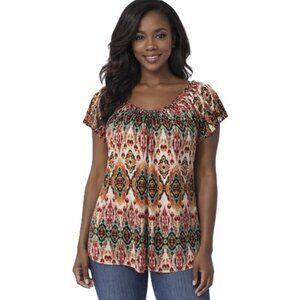 VINTAGE Claudia Richard Round Neck Short Sleeve Top